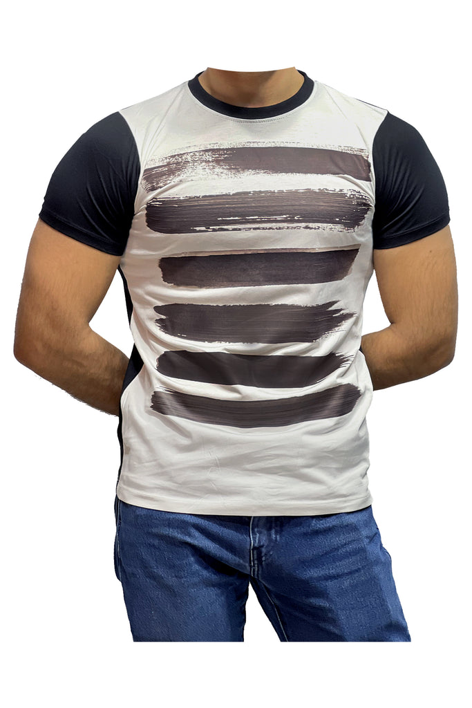 100% PIMA COTTON BRUSH STROKES T-SHIRT