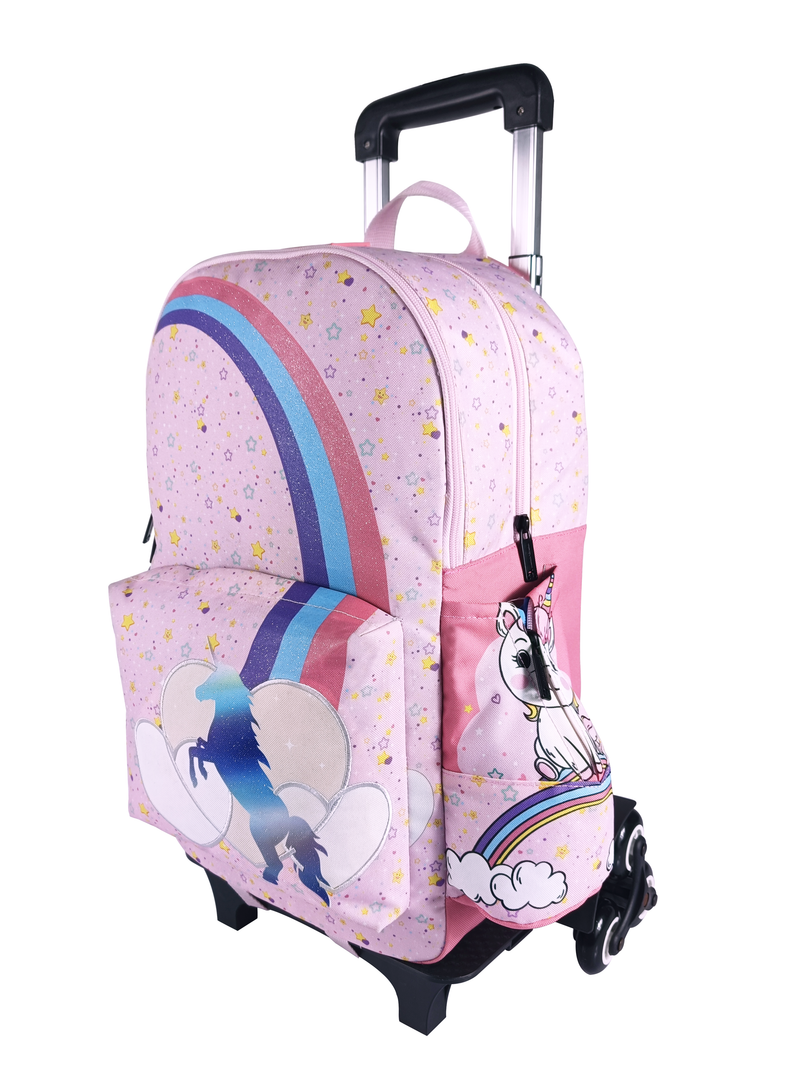 Maiyaan Rainbow Hearts Hybrid Trolley Bag