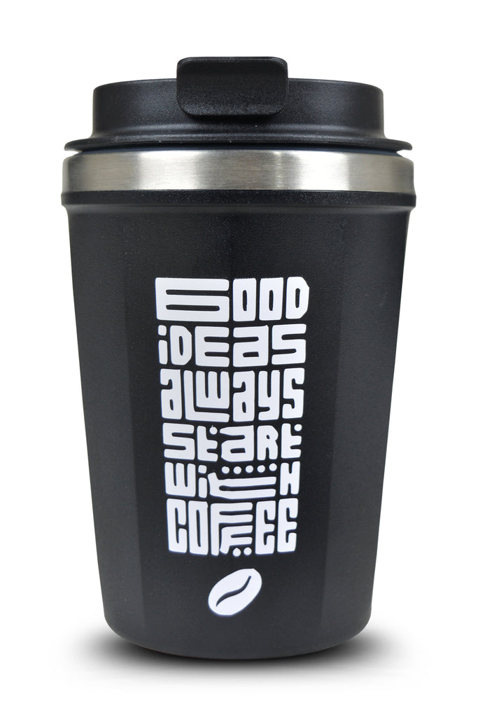 FALL RESISTANT HOT & COOL COFFEE CUP BLACK [380ML]