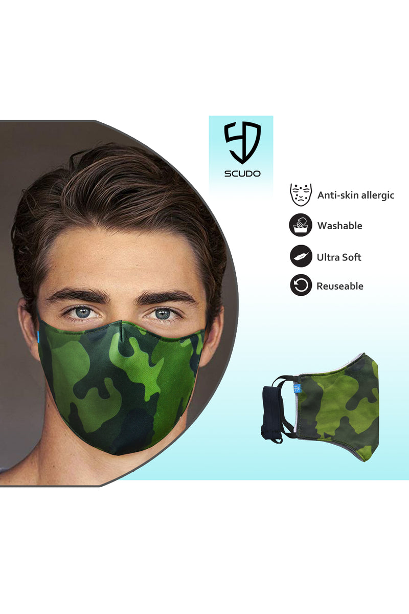 3 PCS OF DOUBLE LAYER CAMO FACE MASK [AGE: 25+ YEARS]