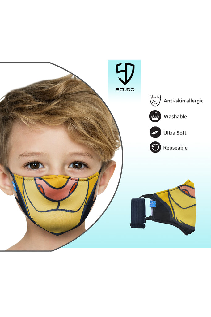 3 PCS OF DOUBLE LAYER SIMBA LION FACE MASK FOR KID'S