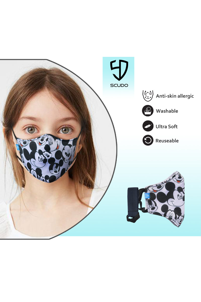 3 PCS OF DOUBLE LAYER MICKEY MOUSE FACE MASK FOR KIDS