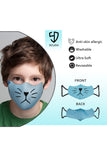 3 PCS OF DOUBLE LAYER KITTY FACE MASK FOR KIDS