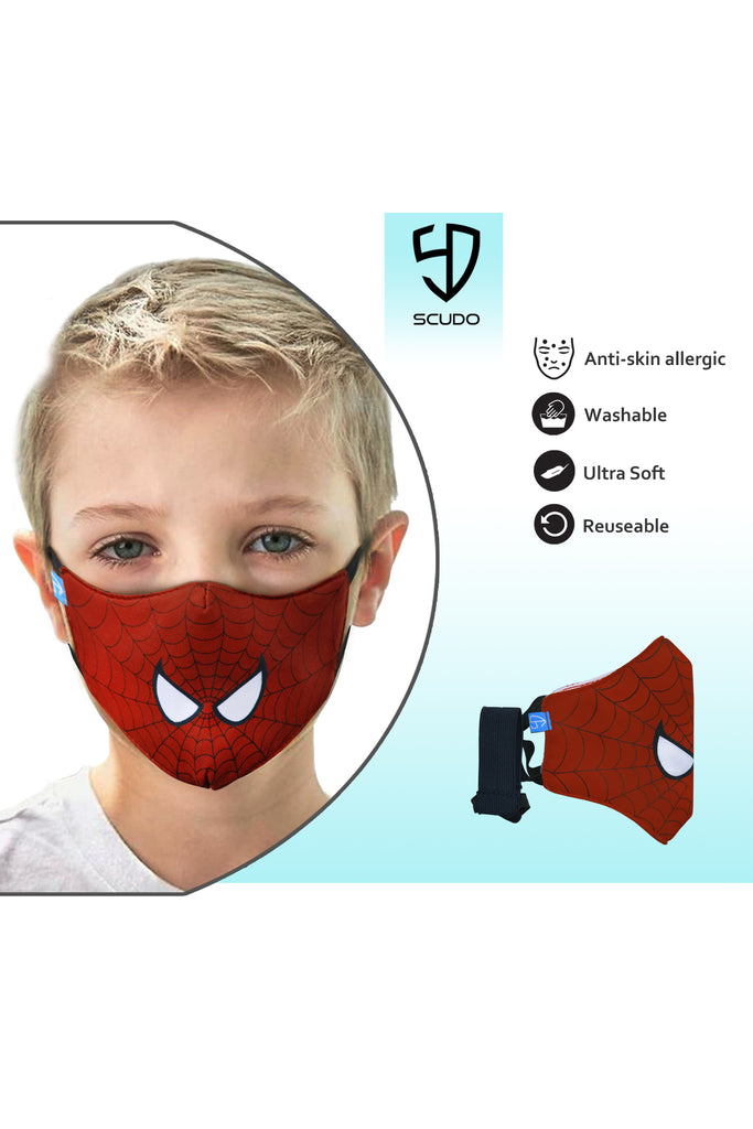 3 PCS OF DOUBLE LAYER SPIDERMAN FACE MASK FOR KID'S