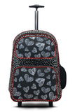 This Black & White Heart School Trolley Bag Backpack with 17" Laptop Space from Maiyaan is built to last long and designed to keep all the essentials in it. Shop now or Call 03456249226