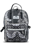 MAIYAAN BLACK AND WHITE FLOWERS BACKPACK [CLASS 3-8]