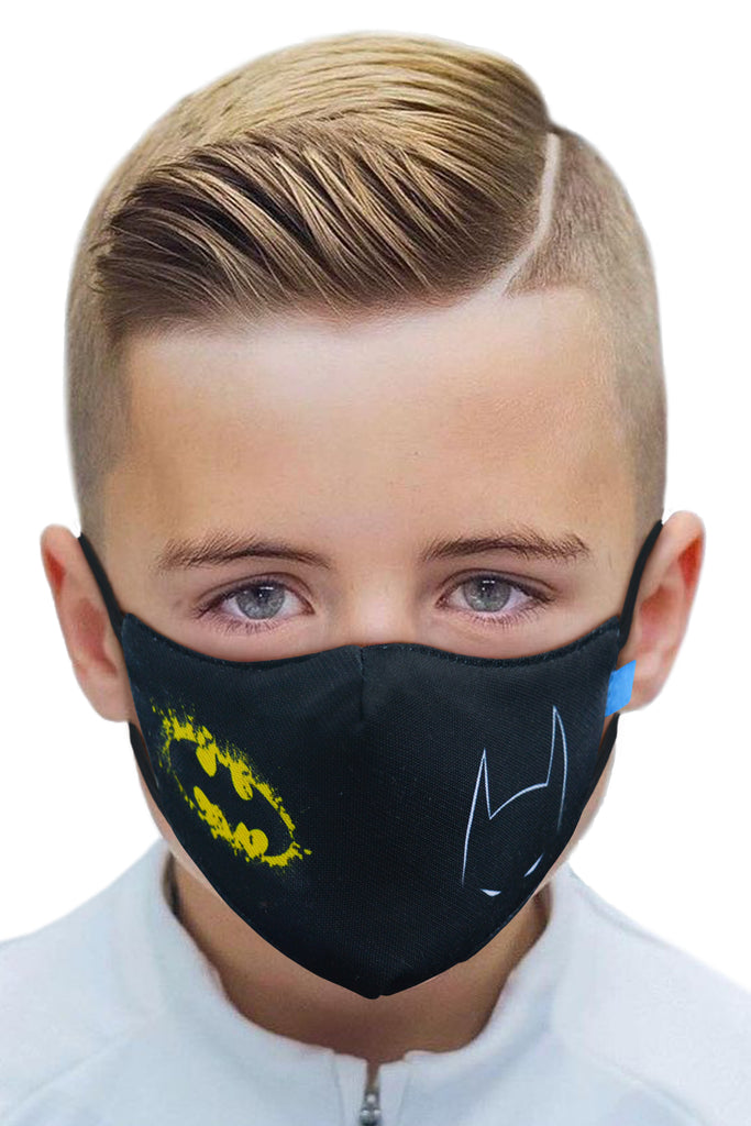 3 PCS OF DOUBLE LAYER BATMAN 2 IN 1 FACE MASK FOR KIDS