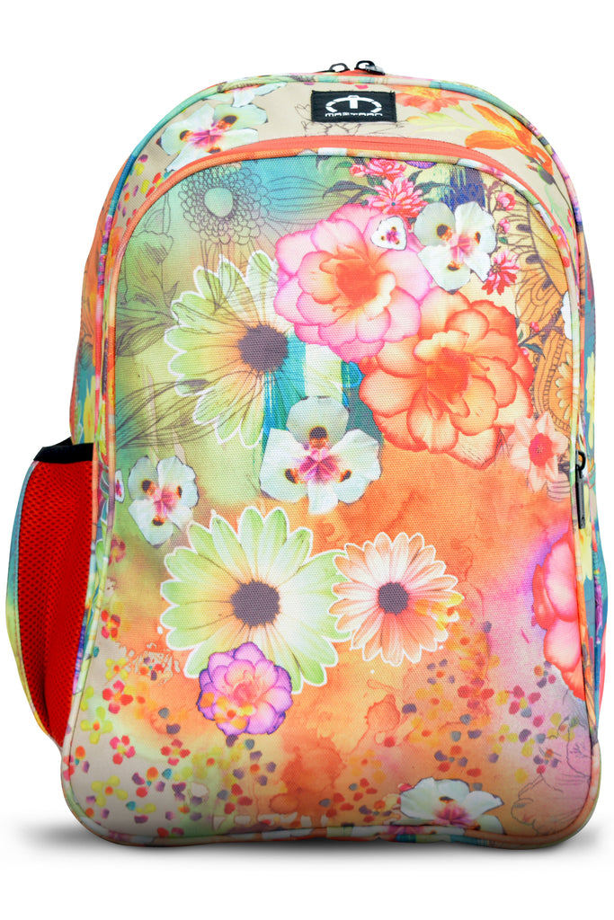 Multicolor Flowers School Bag/Backpack For Girls 