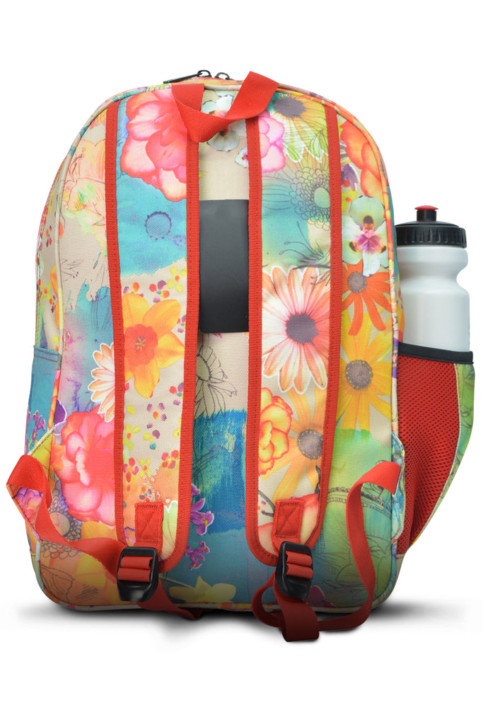 Multicolor Flowers School Bag/Backpack For Girls 
