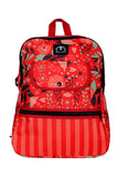 Red Flowers School Backpack For Girls with 17" Laptop Space