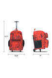 Red Tetris School Trolley Bag Backpack Medium For Boys