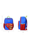 Superman School Bags For Kids with Detachable Pencil Case Pocket - Blue