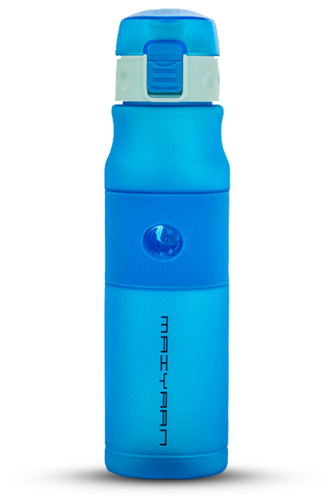 Hard Plastic Water Bottle - 600ml - BPA Free - Blue